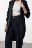 Stil Modern Kadın Midi Reglan Kol Şal Yaka Yünlü Triko Hırka - 2