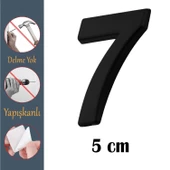 Kapı Numarası Yapışkanlı Küçük Boy 50 mm 5 cm Numara 7 Rakam Yedi Sayı Siyah Renk Numaralar 1 Adet - 1