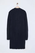 Stil Modern Kadın Midi Reglan Kol Şal Yaka Yünlü Triko Hırka - 5