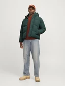 Jack Jones Erkek Essentials Jjebradley Comfort Fit Kapüşonlu Yeşil  Mont  12256974Y - 7