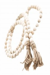 Ahşap Doğal Boncuklu Dekoratif Çok Amaçlı Süs (50cm) - 2