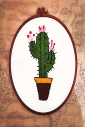 Handmade Cactus Needle Vidalı Kasnak 26cm - 1