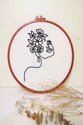Face and Flowers Vidalı Kasnak 26cm - 1