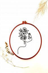 Face and Flowers Vidalı Kasnak 26cm - 2
