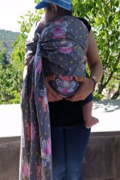 Melek Kız Desenli Organik Kumaş Baby Sling Kanguru - 2