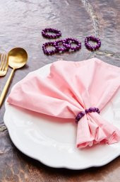 6lı Toz Pembe Organik Kumaş Servis Sunum Peçetesi - 2