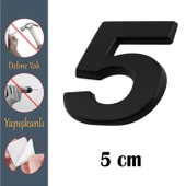 Kapı Numarası Yapışkanlı Küçük Boy 50 mm 5 cm Numara 5 Rakam Beş Sayısı Siyah Renk Numaralar 1 Adet - 1