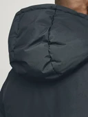 Jack Jones Erkek  Nautical Mavi Kapüşonlu Rüzgar Geçirmez Şişme Mont 12259850M - 3