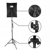 deyatech softbox 50x70 sürekli video ışık 3 duylu 6500 kl. led ış - 2