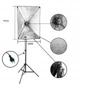 deyatech softbox 50x70 sürekli video ışık 3 duylu 6500 kl. led ış - 3