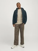 Jack Jones Erkek  Nautical Mavi Kapüşonlu Rüzgar Geçirmez Şişme Mont 12259850M - 7