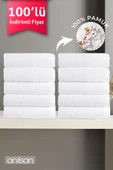 100'lü Beyaz Banyo Havlusu - 70x140cm, 490gr, %100pamuk, Spa Ve Otel Havlusu, Günlük Kullanıma Uygun - 1