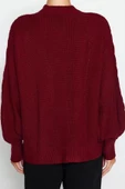 Kadın Modern Tarz Oversize V Yaka Regular Triko Hırka - 4
