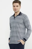 Yumuşak Dokulu Polo Yaka Pijama Takım - Lacivert - 2