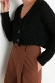 Kadın Modern Tarz Regular V Yaka Crop Triko Hırka - 3