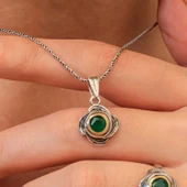 Gümüş Çiçek Desenli Otantik Kadın Kolye SL9844 thumbnail 2