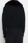 Kadın Modern Tarz Regular V Yaka Crop Triko Hırka - 5