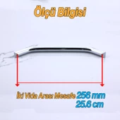 Şahin Krom Gümüş Metal Kulp 256 mm - 25.6 cm Mobilya Çekmece Mutfak Dolabı Dolap Kulpları Kulb Kulpu thumbnail 3