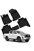 YEO  TOYOTA HILUX 8 2015-2024 Model Yılları İçin Uyumlu Yeo 4D Havuzlu Paspas Takımı - 1