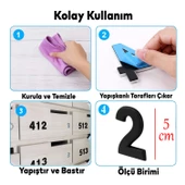 Kapı Numarası Yapışkanlı Küçük Boy 50 mm 5 cm Numara 2 Rakam İki Sayısı Siyah Renk Numaralar 1 Adet - 2