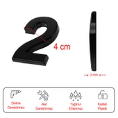 Kapı Numarası Yapışkanlı Küçük Boy 50 mm 5 cm Numara 2 Rakam İki Sayısı Siyah Renk Numaralar 1 Adet - 4