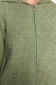 Kadın Modern Tarz Regular Kapüşonlu Crop Triko Hırka - 5