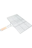 Ahşap Saplı Mangal Izgarası Galvanizli Paslanmaz Kafes Demir 25 x 40 cm - 2