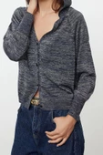 Kadın Modern Tarz Oversize V Yaka Regular Triko Hırka - 1
