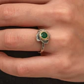 Gümüş Çiçek Desenli Otantik Kadın Yüzük  SL9845 thumbnail 7