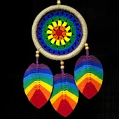 Yedi Çakra Renklerinde Yapraklı Makrome Duvar Süsü thumbnail 2