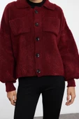 Kadın Modern Tarz Regular Polo Yaka Regular Triko Hırka - 3
