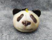 3D Hayvan Yüzlü Panda Squishy Çanta Süsü Anahtarlık - 3