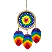 Yedi Çakra Renklerinde Yapraklı Makrome Duvar Süsü thumbnail 1