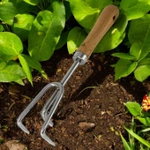 Tırmık Küçük El Tırmığı Saplı Toprak Tarla Bahçe Çiçek Bitki Ot Yaprak Hobi Tırmığı 3 Dişli 33 cm - 6