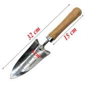 Kürek Bahçe Küreği Ölçekli Bahçıvan Saksı Çiçek Bitki Mini El Küreği Fide Toprak Hobi Dar 32 cm - 2