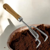 Tırmık Küçük El Tırmığı Saplı Toprak Tarla Bahçe Çiçek Bitki Ot Yaprak Hobi Tırmığı 3 Dişli 33 cm - 7