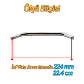 Şahin Metal İnox Kulp 224 mm Mobilya Çekmece Mutfak Dolabı Dolap Kapak Kulpları Kulb Kulpu 22.4 cm - 3