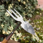 Çapa Tırmık Küçük El Çapası Saplı Tarla Bahçe Çiçek Bitki Ot Toprak Çapası Hobi 3 Dişli 33 cm - 6