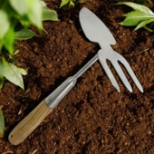Çapa Tırmık Küçük El Çapası Saplı Tarla Bahçe Çiçek Bitki Ot Toprak Çapası Hobi 3 Dişli 33 cm - 7