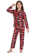 Kız Çocuk Ekose Desenli Pijama Takımı 12135 thumbnail 2