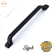Can Mat Siyah Renk Metal Kulp 160 mm Mutfak Dolap Çekmece Mobilya Dolabı Kapak Kulpları Kulb 16 cm thumbnail 1