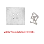 Metal Çinko Masa Bağlantı Sacı Düz 7 x 7 cm Mobilya Yemek Masası Ayak Bağlama Saçı Aparat 4 Adet thumbnail 6