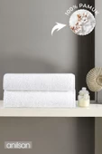 2'li Beyaz Banyo Havlusu - 70x140 Cm, 490 Gr, %100pamuk, Spa Ve Otel Havlusu, Günlük Kullanıma Uygun - 1