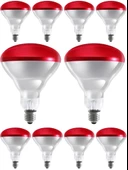 Avarson (10 Adet) 250W Kızılötesi (infrared) Isıtıcılı Hayvan Isıtma ve Kuluçka Lambası (Kırmızı Işık) E27 (Kalın Duy) - 1