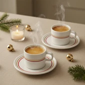 GÜRAL PORSELEN Mental  2 Kişilik Kahve Fincanı Takımı Altın  (Türk Kahvesi Hediyeli ) thumbnail 5