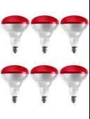 Avarson (6 Adet) 250W Kızılötesi (infrared) Isıtıcılı Hayvan Isıtma ve Kuluçka Lambası (Kırmızı Işık) E27 (Kalın Duy) - 1