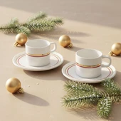 GÜRAL PORSELEN Mental  2 Kişilik Kahve Fincanı Takımı Altın  (Türk Kahvesi Hediyeli ) thumbnail 4