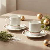 GÜRAL PORSELEN Camelia  2 Kişilik Kahve Fincanı Takımı Yeşil  (Türk Kahvesi  Hediyeli) thumbnail 4