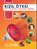 Avarson (5 Adet) 250W Kızılötesi (infrared) Isıtıcılı Hayvan Isıtma ve Kuluçka Lambası (Kırmızı Işık) E27 (Kalın Duy) - 2