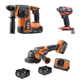 AEG Üçlü Akülü Matkap Montaj Seti BBH18BL2 + BSS18C3 + BEWS 18-125BLPX2 - 1